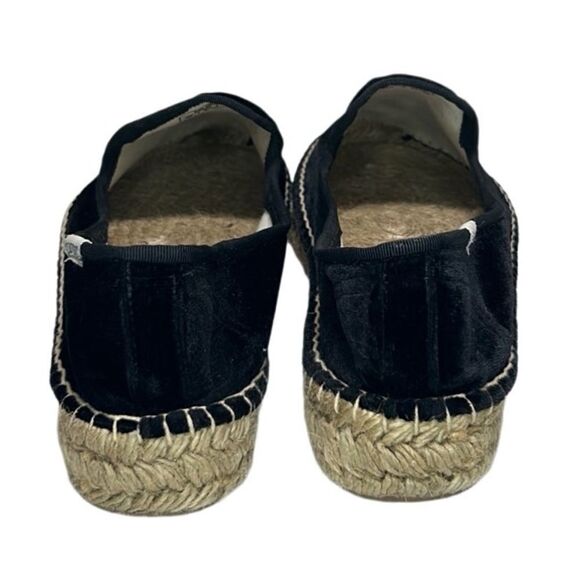 Soludos - Women’s Espadrilles, ‘The Smoking Slipper’ Velvet, Flat - Black Size 8 - Picture 4 of 16